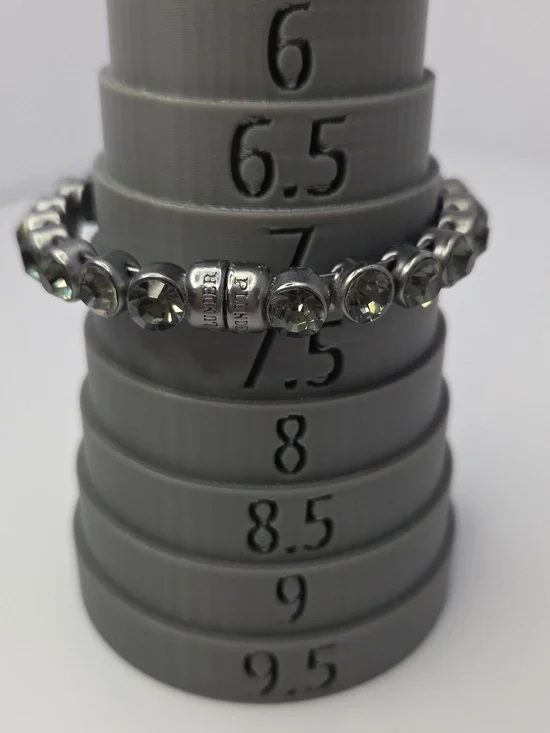 Plunder Magnetic Bracelet Gunmetal With Dark Green/Gray Rhinestones Size 7 - Picture 4 of 4